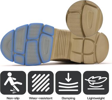 Черевики робочі зимові чоловічі/жіночі, зимові захисні черевики з підкладкою, водонепроникні, черевики безпеки зі сталевим підноском, антиковзкі, теплі, з швидкою застібкою, самозатягування, 36-46 EU, бронзові, 45 EU