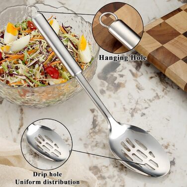 Набір кухонних ложок ReaNea з нержавіючої сталі: мішання, сервірування, приготування їжі. Ідеальний подарунок для дому та ресторану