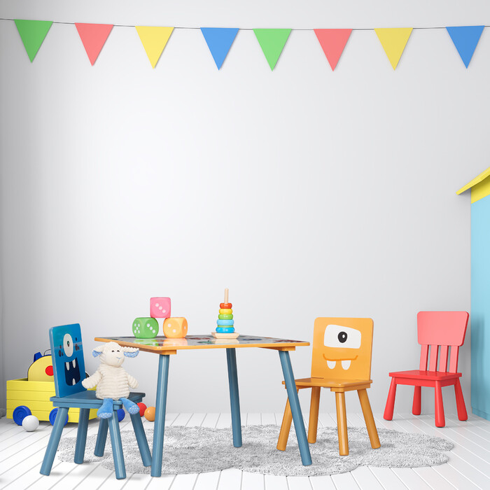 Relaxdays 3-Piece Kids' Seating Set, Monster Design
