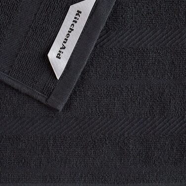 KitchenAid Albany Dishcloths, 8-Piece, Matte Black/White, 30.5 x 30.5 cm