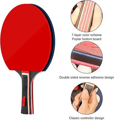 Набір для настільного тенісу: 2 ракетки, 4 м'ячі, сітка та сумка. Професійний спортивний набір для гри в приміщенні та на вулиці