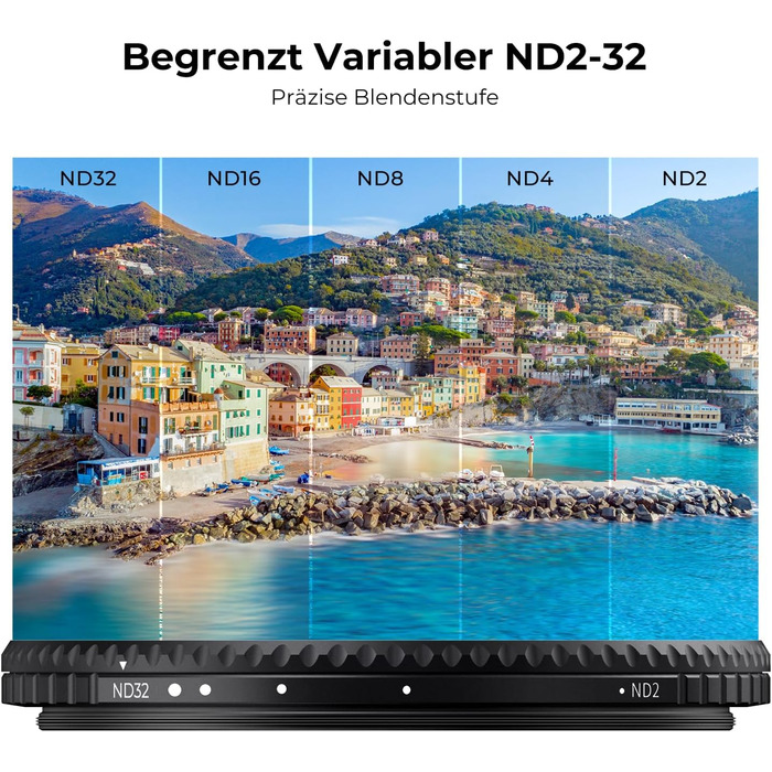 Фільтр нейтральної сірої ND K&F Concept Nano-X True Color Variabler 55mm (ND2-32, 1-5 ступенів)
