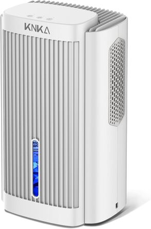 Електричний осушувач повітря KNKA, 1.1 л, тихий (28dB), для дому, ванної, підвалу, з автовимкненням та нічним режимом, кольорове нічне підсвічування (білий)