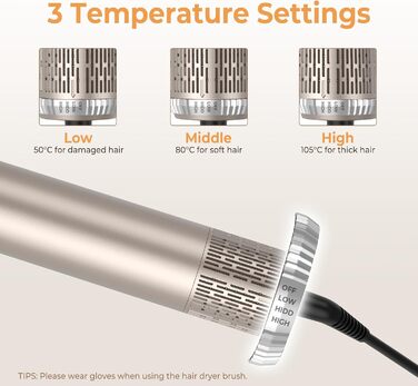 Фен-щітка 5-в-1 Airstyler Pro 1000W з іонізацією, 60000 обертів, для створення локонів та об'єму, сріблястий