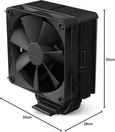 Охолоджувач CPU NZXT T120 - білий, 120 мм, 4 теплові трубки, підтримка Intel/AMD