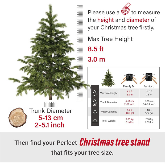Підставка для ялинки з водою, для великих ялин, до 3м, діаметр стовбура 5-13см - Family Christmas Tree Stand