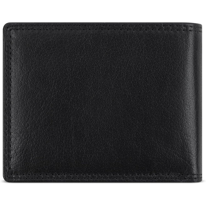 Bugatti Savona Wallet made of vegetable buffalo leather, RFID wallet horizontal format, leather wallet for men, black