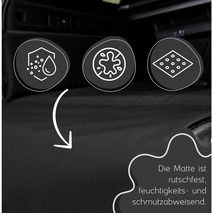 Килимок для собак у багажник Golden Dog, захист для авто, чорний, 110 x 100 см, XL, штучна шкіра