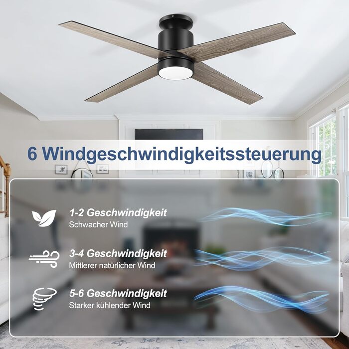 Стеляний вентилятор Ohniyou з підсвіткою та пультом керування – 96,5 см (38 дюймів). Тихий, регульований, для спальні, тераси, внутрішнього/зовнішнього використання (Чорний, сучасний)