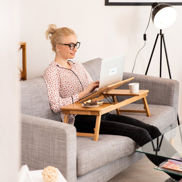 Relaxdays Bamboo Laptop Table XL