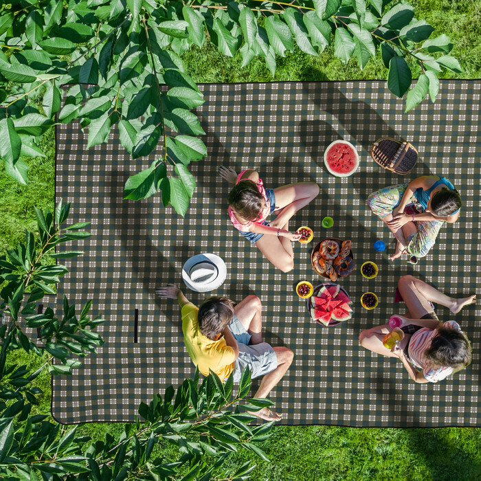 Relaxdays XXL Picnic Blanket 200x300 cm Checked