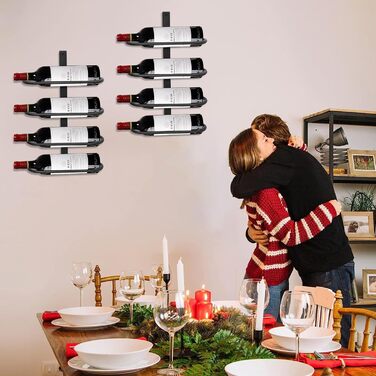 Настінна полиця для вина на 8 пляшок з металу - Weinregal Wand Metall