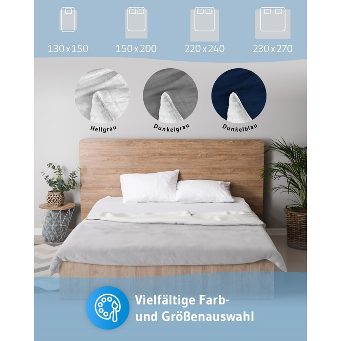 М'яка ковдра KAMI 150x200 см з кишенею для телефону та захистом від бруду - тепла плед для вітальні, дивану, ліжка (світло-сіра)