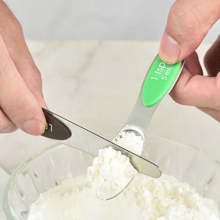 9-Piece Magnetic Double-Head Measuring Spoon Set and Colored Measuring Cups/Spoons for Precise Baking and Cooking (Colored)