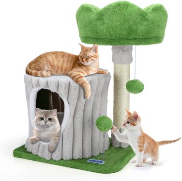 Кігтеточка для котів Nobleza Katzenbaum – стабільна, з платформою та будиночком, 40x30x55 см