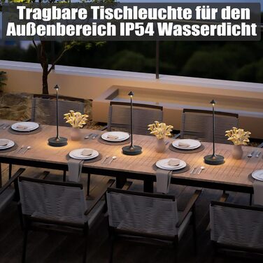 Світлодіодний настільний світильник Leomix акумуляторний, димований, водонепроникний IP54, чорний - 1 шт.