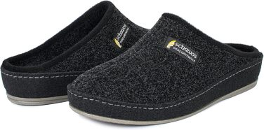 Чоловічі фетрові домашні тапочки Schawos 6030 з устілкою, супінна підошва, антиковзаючі, 43 EU, чорні