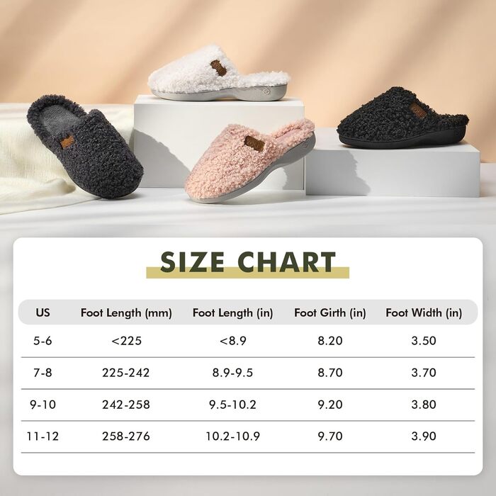 Жіночі тапочки YOLIS Flauschig з підтримкою склепіння стопи, м'які, з піною з пам'яті, зручні та теплі для дому та вулиці, чорні, 36/37 EU