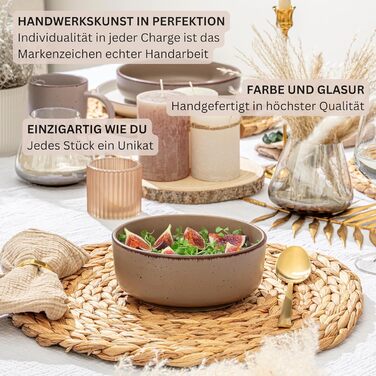 Набір посуду SÄNGER Kombiservice 30 предметів (6 осіб) з кераміки: тарілки, миски, тарілки для пасти, чашки | VALUE COLLECTION (Bombay Oak)