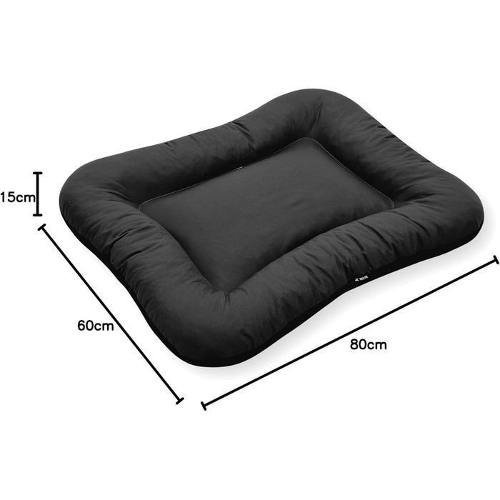 Ліжко для собак середніх розмірів 4L Textil KLEO, водонепроникне, знімний чохол, 90x70 см (темно-зелене)