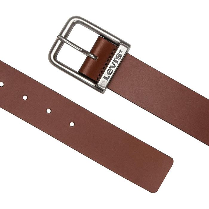 Шкіряний чоловічий ремінь Levi's Harness Buckle з логотипом, коричневий (Brown 95)
