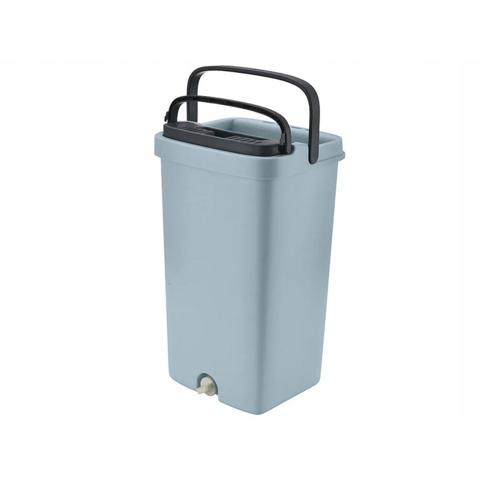 Плоский швабра з віджимачем та двокамерним відром для миття підлоги, 3 смінні насадки