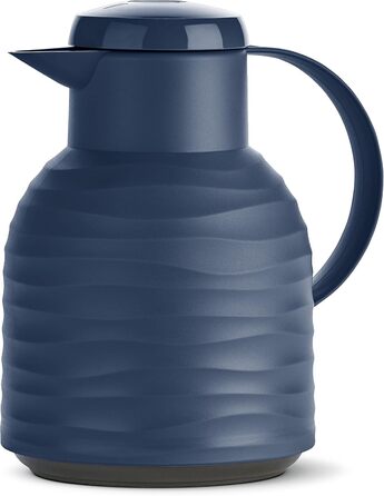 Термос Emsa Samba Wave Navy 1.0 л: ізоляція 12h/24h, не протікає, з швидким клапаном | З нержавіючої сталі