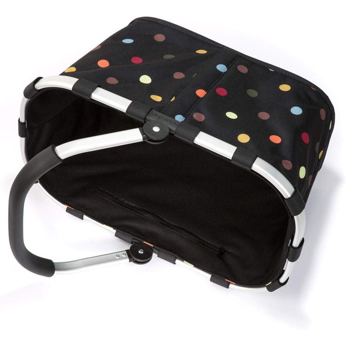 Сумка-шопер Reisenthel Carrybag Dots – Чорна, водонепроникна, з великим об'ємом та внутрішньою кишенею