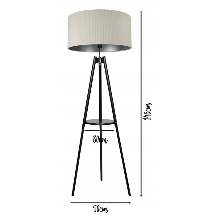 Підлоговий торшер Glimex LOFT E27 60 Вт, бежевий, коричневий, чорний