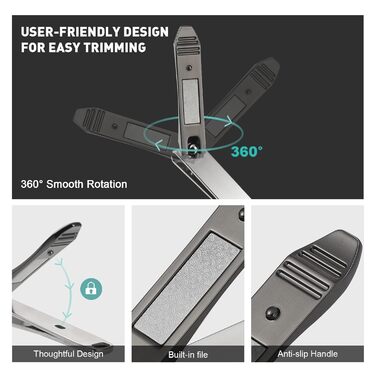 Набір кусачок для нігтів BEZOX (3 шт.) з нержавіючої сталі для товстих нігтів. Кусачки, ножиці для нігтів. Гострий та гладкий зріз. Підходить для нігтів на руках та ногах (прямі/вигнуті/скошені леза). Темно-чорний колір