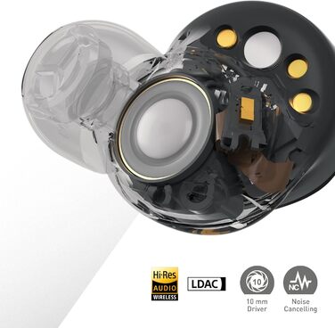 Навушники бездротові Technics EAH-AZ80E-K сріблясті з шумозаглушенням та мікрофоном