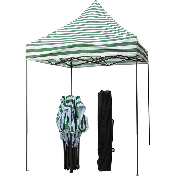 All Seasons Gazebos Pavilion, 2 x 2 m, robust, completely waterproof (White and green stripes)