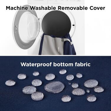 Pet Car Seat for Small Dogs - Waterproof and Washable Dog Car Seat with Storage Pockets, Detachable Safety Leash, and Thickened Memory Foam Filling, 58x56x33cm, (Navy Blue)