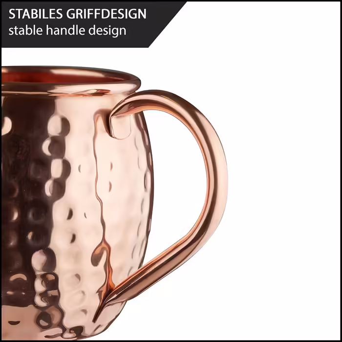 Sir Finley Monkey Moscow Mule Becher 2er Set - Copper Mugs, Pure Copper (100%) - Copper Cups 450 ml Suitable for Ayurveda (Design Fass)