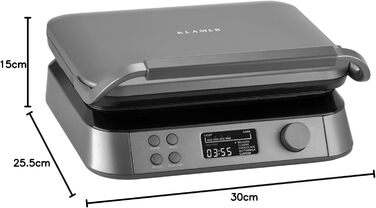 KLAMER Heart-Shaped Waffle Maker, Heart-Shaped Waffles, 5 Settings, High-Quality Non-Stick Coating, Easy Cleaning, 1,000W, Black