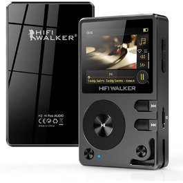 HIFI WALKER H2 MP3 плеєр з Bluetooth 5.2, DSD DAC Hi-Res FLAC плеєр, 64GB пам'яті, розширюваний до 512GB