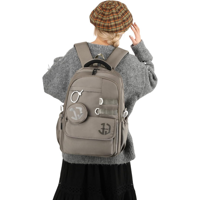 Водонепроникний шкільний рюкзак JANSBEN для підлітків (хлопчиків та дівчаток), з багатофункціональним дизайном для школи та подорожей, ідеальний для 5 класу (сірий)