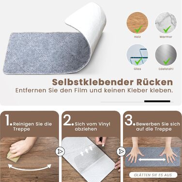 Килимок на сходи, 15 шт., самоклеючий, антиковзкий, для дому, можна різати, багаторазовий, захист від ковзання для дітей, домашніх тварин та літніх людей (55х19 см) (65х20 см, сірий)