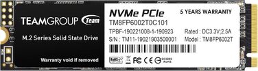 TEAMGROUP MP33 2TB NVMe SSD M.2 PCIe Gen3 X4 - 1800/1500 MB/s