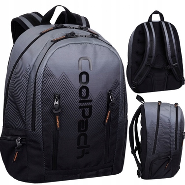 Шкільний рюкзак CoolPack багатокомパートментний, чорний, 27 л, з відділенням для ноутбука
