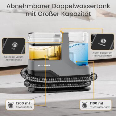 Накладний пилосос для м'яких меблів та килимів - 17kPa, 600W, з набором насадок