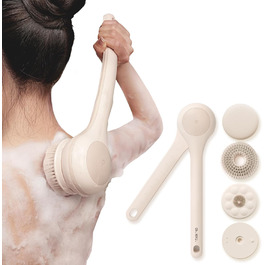 Електрична щітка для спини Gentle Exfoliating, з довгим ручним, для глибокого очищення, для жінок, чоловіків, літніх людей, рожевого кольору