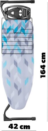 Прасувальна дошка KADAX з висувною полицею, 120x42 см, регульована висота, антиковзні ніжки (Зелений/Блакитний)