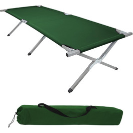 BB Sport Кемпінгове ліжко складане, 190x64x41 см, сталеве, 180 кг, з сумкою, зелене