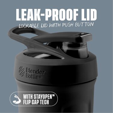 BlenderBottle Strada - Термофляга/Шейкер для протеїну з нержавіючої сталі, 710 мл, чорний. Подвійні стінки, вакуумна ізоляція, без BPA