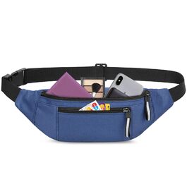 Водонепроникна поясна сумка для чоловіків, бананка з антикрадіжним захистом, 2 відділення, Oxford тканину, швидковисихаюча, для спорту, подорожей, повсякденного використання