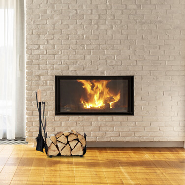 Relaxdays Firewood Basket Metal with Fireplace Tools