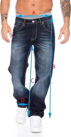 Чоловічі джинси Rock Creek Denim Blau Straight-Cut 36W/34L