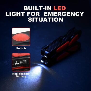 Мультитул BIBURY 14 в 1: плоскогубці, ніж, ліхтарик та інше. З чохлом для ремонту, кемпінгу, подарунок для чоловіка