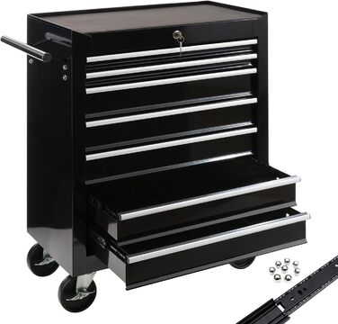 Arebos 7-Drawer Tool Cart with Central Lock